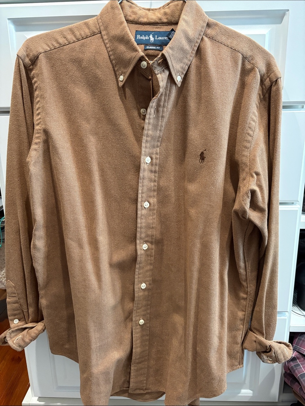 Ralph Lauren Men's Corduroy Button-Down Shirt in Tan